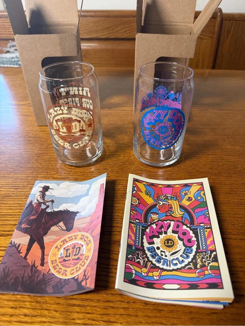 NIB Lazy Dog Beer Club Glasses - Set of 2